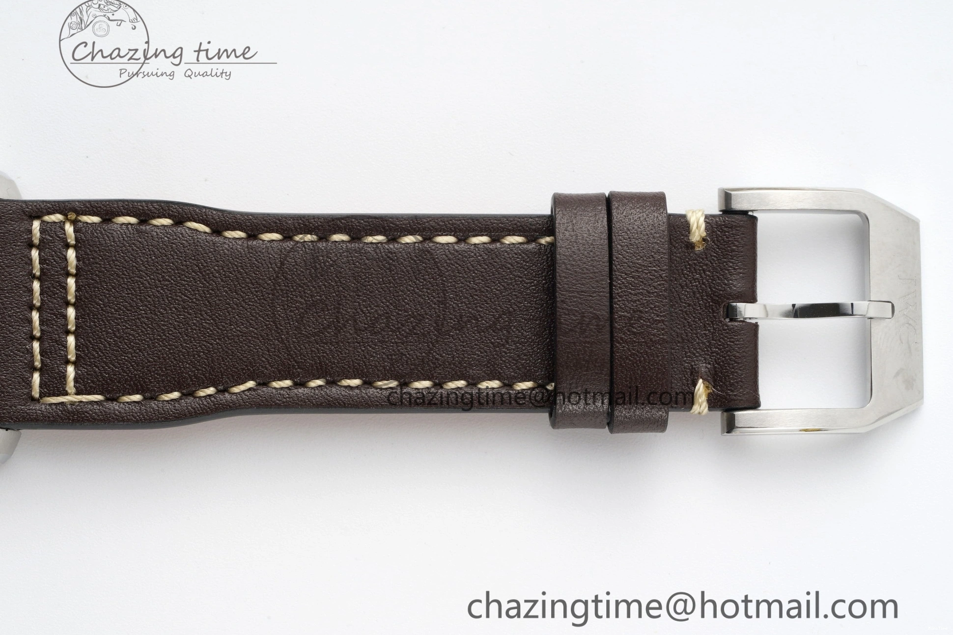 MIROTIME 0312 Bright Pilot Chrono SS AZF 1:1 Best Edition Green Dial on Brown Leather Strap A 7059